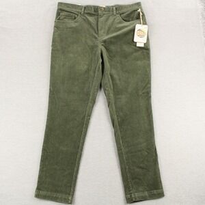 C&C California Corduroy Straight Pants Mens Size 36x30 Green Cotton Poly Stretch